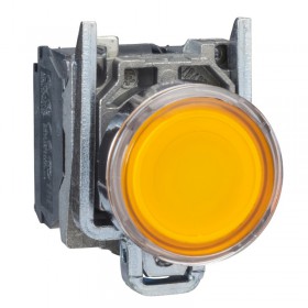 施耐德按钮XB4BW35B5带灯按钮 LED橙色