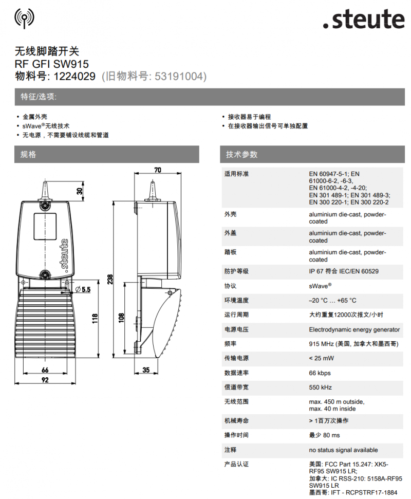 RF GFI SW915